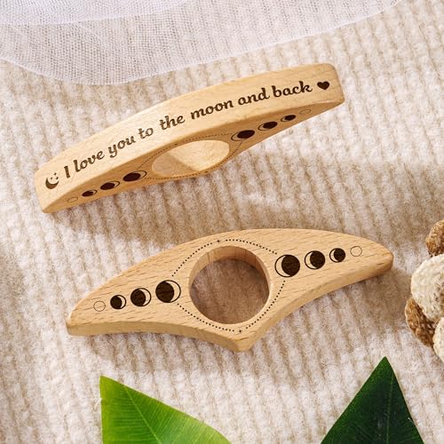 I Love You to The Moon and Back - Personalized Book Page Holder, Page Holder Christmas Valentines Gift for Her, Book Lover Gift, Wooden Thumb Page Holder