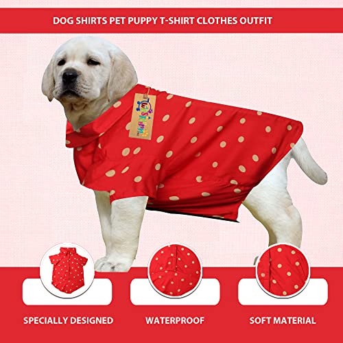Image of Western Era Super Soft Trendy Printed Dog Shirt, Ultra Comfort Cotton Apparel, Breathable Basic Vest, Cute Lightweight Thin for Your Furies (Polka Red) (Large - 20 Inch),1 Count