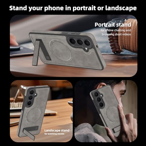 Image of Lunivop for Samsung Galaxy S26 Plus Case PU Leather 6.7 inch Grey