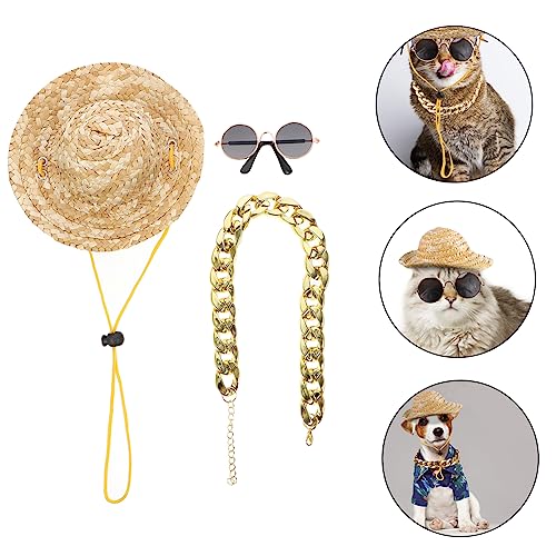 Accesorios para mascotas POPETPOP sombrero y lentes miniatura 3