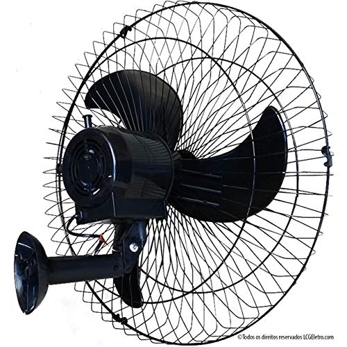 Ventilador de Parede Oscilante 60cm Preto Turbão 200W Bivolt - Kit 2 unidades