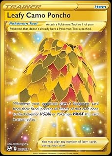 Leafy Camo Poncho 214/195- Silver Tempest - Full Art - Pokemon Gold Secret Rare Card