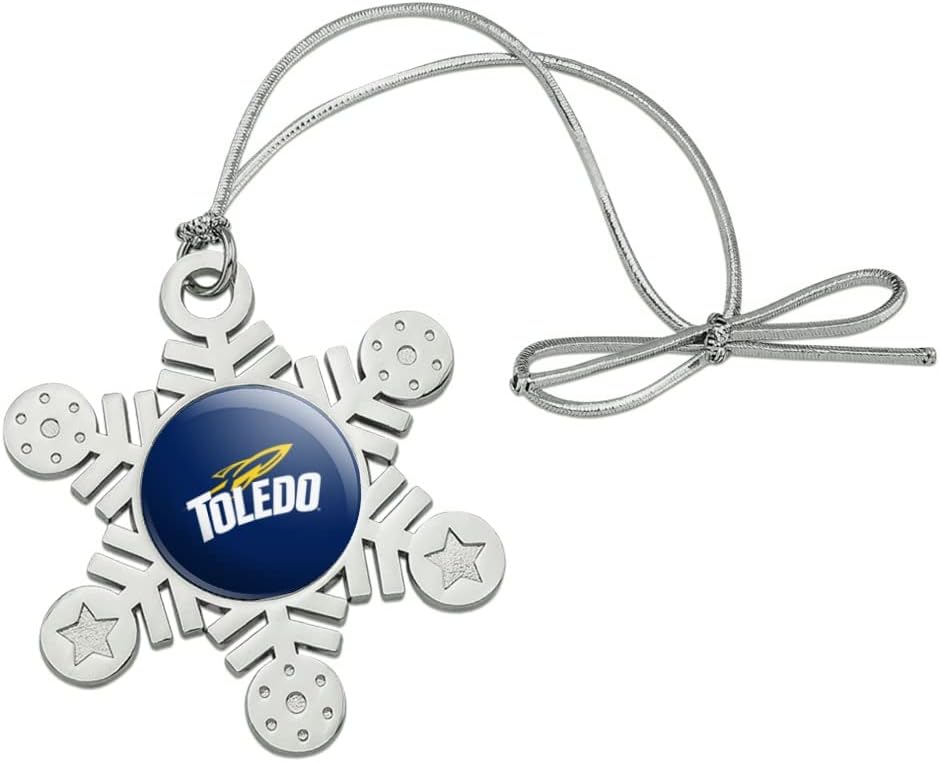GRAPHICS & MORE University of Toledo Rockets Logo Metal Snowflake Christmas Tree Holiday Ornament