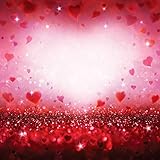 SJOLOON 8x8FT Valentine's Day Photo Backdrops for Photography Wedding Photo Backdrop Red Hearts Back