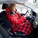 Tuanse 16 x 16 Inches Car Electric Blanket 12 Volt Heated Car Blanket with Temperature Controller and Black Storage Bag Cold Weather Tailgating and Emergency Kit(Red Black,Squares)