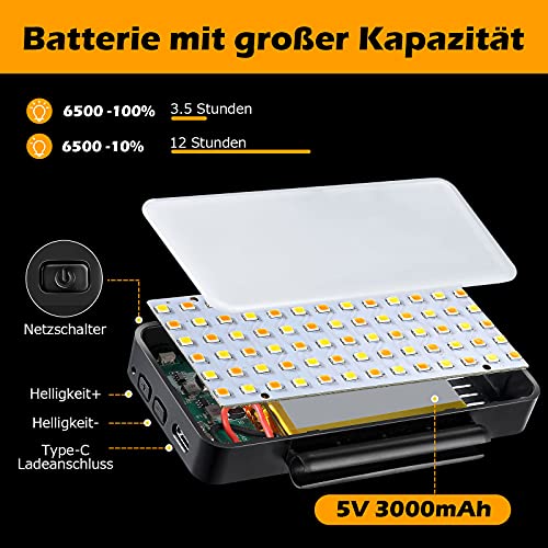 Temery Videokonferenz Licht, Videokonferenz Beleuchtungsset mit 3 Clips, 3000mAh LED Videoleuchte(Dimmbar und… – Bild 5