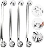 Kit 4 Barra Alça Corrimão De Apoio Banheiro Segurança Idoso Deficiente 40cm Inox Não Enferruja Acessibilidade Suporte Pegador Design Elegante