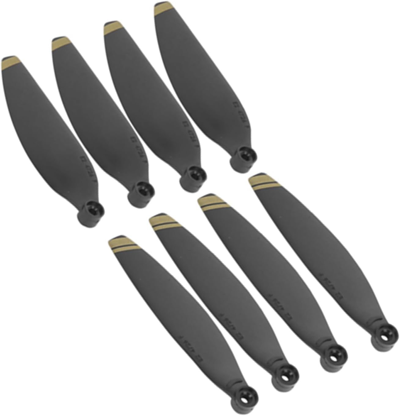 Lightweight Propellers for Mini Drone - High-Strength Black with Silver Edge, Easy Replacement Drone Blade Accessories (Black gold edge)