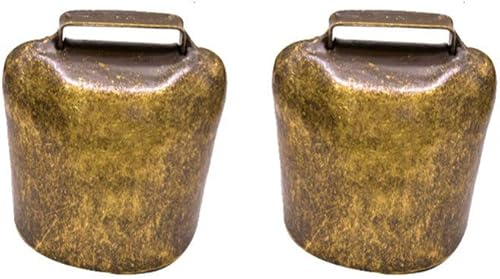 MILISTEN Campanas vintage 2 piezas de campana de cobre de vaca caballo de oveja, campana de metal de vaca de animales de granja, campana de bronce