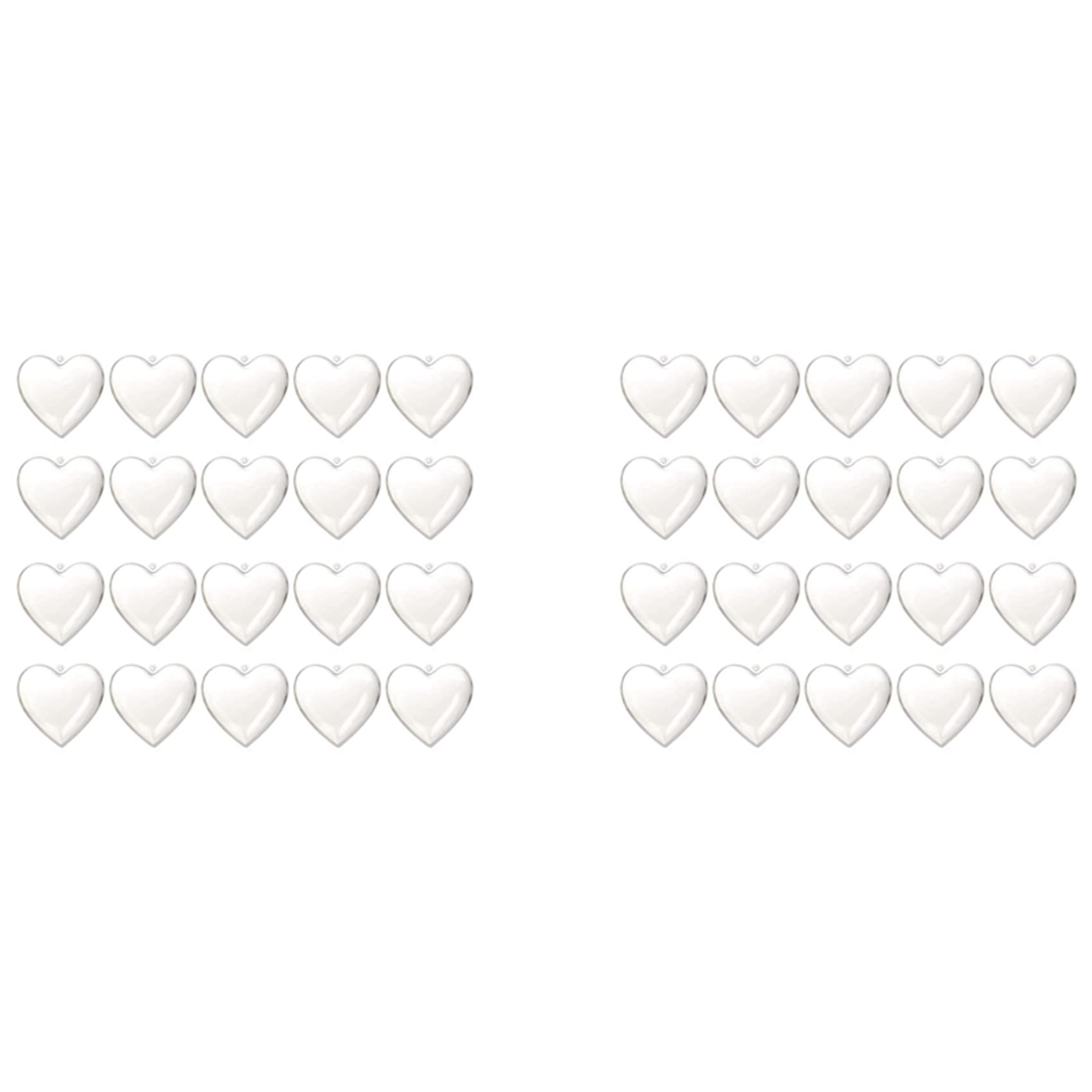 Hndhbfgrt 40PCS Heart Shape Christmas Balls Plastic Transparent Xmas Decorations 2021 Fillable Ball New Year DIY Beautiful Home(C)