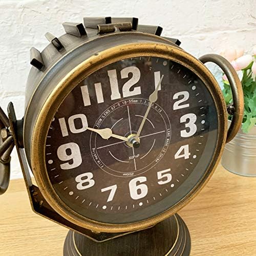 Darthome Ltd Vintage Retro Industrial Metal Home Office Searchlight Table Desk Mantle Clock