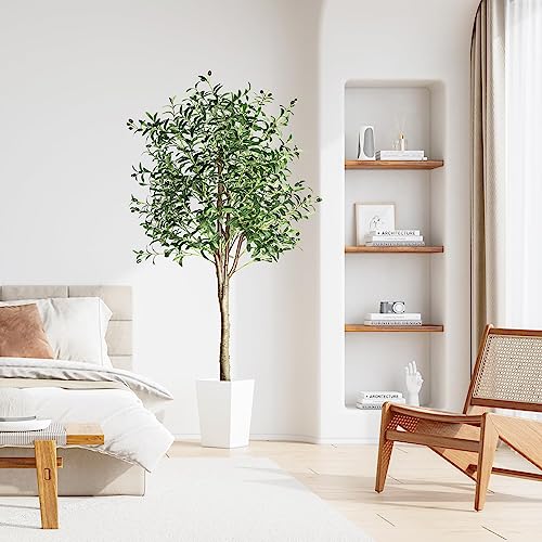 YOLEO Künstlicher Olivenbaum 180cm kunstpflanze Künstliche Pflanzen groß Olivenbaum Künstlich Kunstbaum wie echt für Wohnzimmer Schlafzimmer Büro Deko (Typ 2)