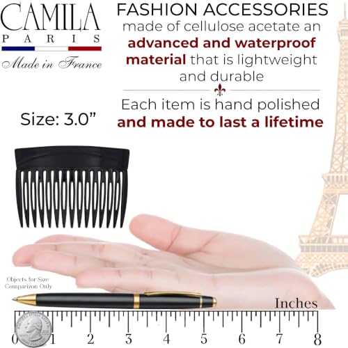 Image of Camila Paris MP877 /2 Hair Side Comb, 3 inch Small French Twist Hair Combs Clips