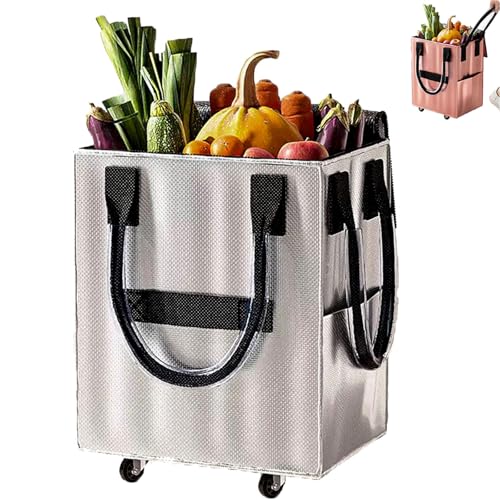 Reusable Grocery Bag on Wheel, Barrier-Free Transportation of Items, Foldable