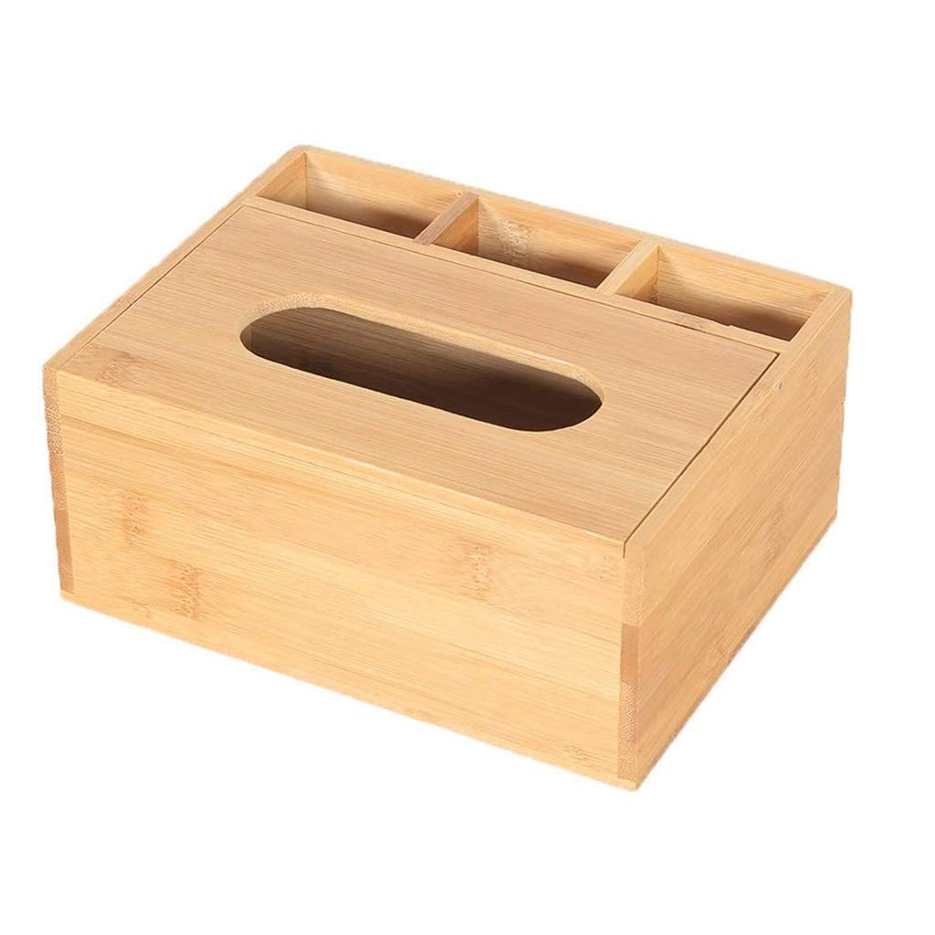 Boîte en bambou et bois pour serviettes de table et décoration salon