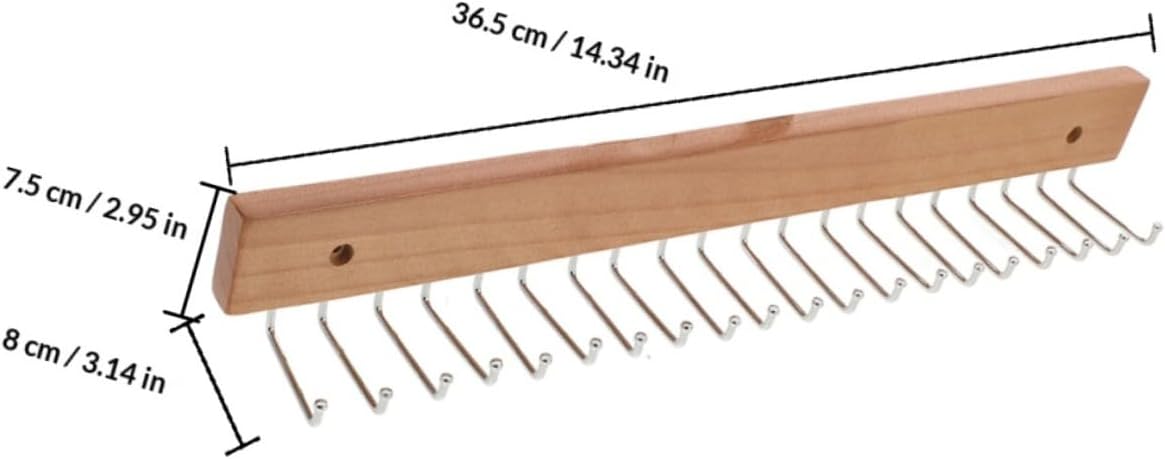 Veemoon 2pcs Wooden Wall-Mounted Tie and Belt Rack Rotatable Hooks Necktie Organizer for Closet Bedroom Entryway Storage