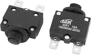 New Lon0167 2 Pcs AC 125/250V/32VDC 10A Circuit Breaker Current Overload Protector Switch Black(2 StÃ¼cke AÐ¡ 125 / 220V / 32 Î½DC 10A Schutzschalter Stromschutzschalter Schwarz