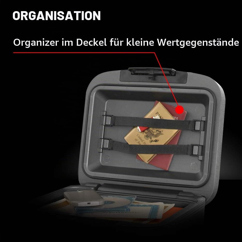 Sentry Safe CHW30220 Feuerfeste und wasserdichte Tresorbox mit Schlüsselschloss, Feuer- und Wassertruhe Safe für Wertsachen, Grau & Schwarz, 0,36 Kubikfuß, 7,6 x 16,5 x 14,8 Zoll