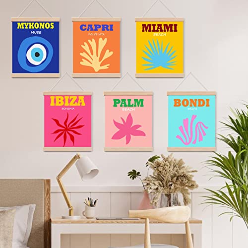 Preppy Room Decor Aesthetic Canvas Wall Art Prints, Trendy Preppy Posters Wall Hanging Decor Art, Preppy Things Preppy Stuff For Teen Girls College Dorm, Set Of 6 Preppy Pictures With Frames 8X10 Inch #TOP15