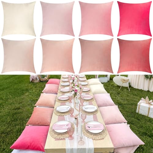 Mixweer 8 Pcs Picnic Pillow Covers 18x18 Inch Boho...