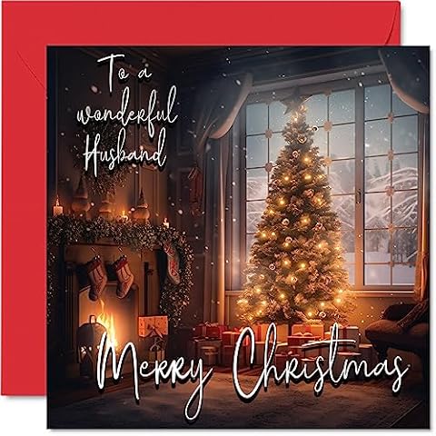 Traditional Merry Christmas Card for Husband Cover