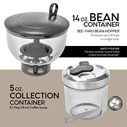 Chefwave Conical Burr Coffee Grinder - 16 Grind Settings Electric Coffee Bean Grinder - Die Cast Aluminum Housing - Scoop, Cleaning Brush - Coarse For French Press, Fine For Espresso - 2 To 10 Cups #TOP3