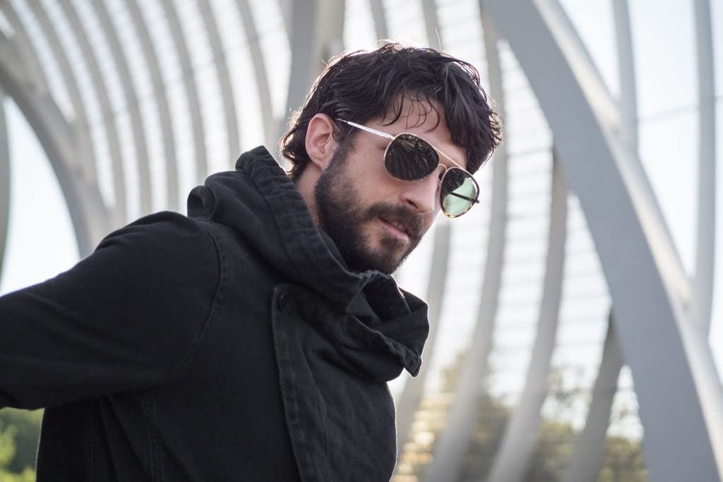 CLANDESTINE - Gafas de Sol Unisex - Modelo Pilot - A15 - Lentes de Nylon HD y Montura de Acero Inoxidable - Talla Única - 144 mm x 51 mm