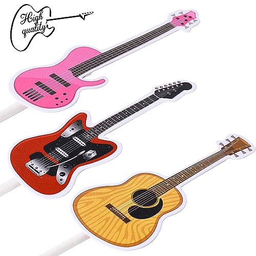 C L Cooper Life CUPCAKE TOPPER-187 24Pcs Guitar Cupcake Toppers Music Notes Cupcake Toppers Rock Guitar Birthday Cake Picks Guitar Party Decorations thumb #5