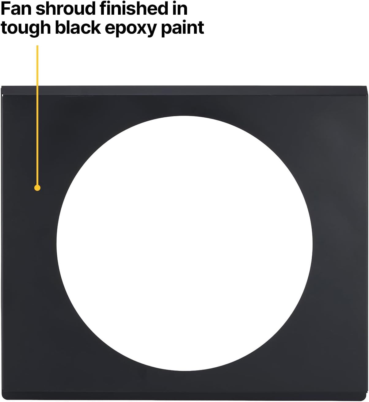 Speedway Motors Black Aluminum Single Fan Shroud for 28-Inch Radiators, Universal Fit Shroud for 16-Inch Electric Fans, Black Epoxy Coated Aluminum Design for SBC/BBC Applications