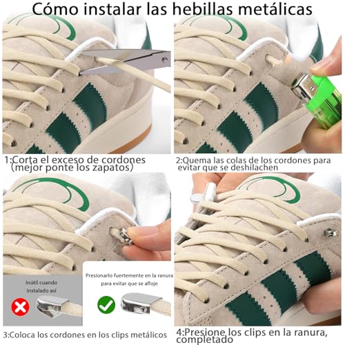 Miniatura 3 de Stepace Cordones Elásticos Planos Sin Atar Blanco 120