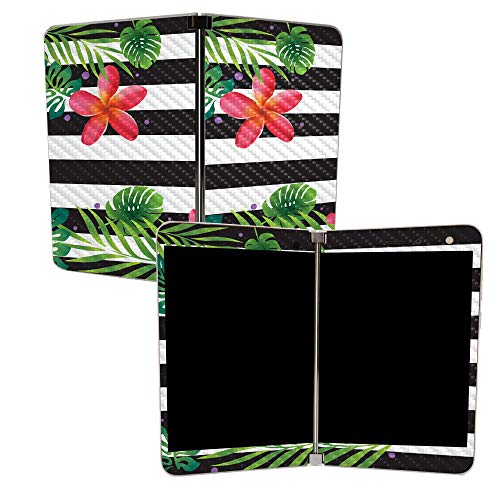 Image of MIGHTY SKINS MightySkins Carbon Fiber Skin for Microsoft Surface Duo - Tropical Stripes | Protective, Durable Textured Carbon Fiber Finish | Easy to Apply | Made in The USA