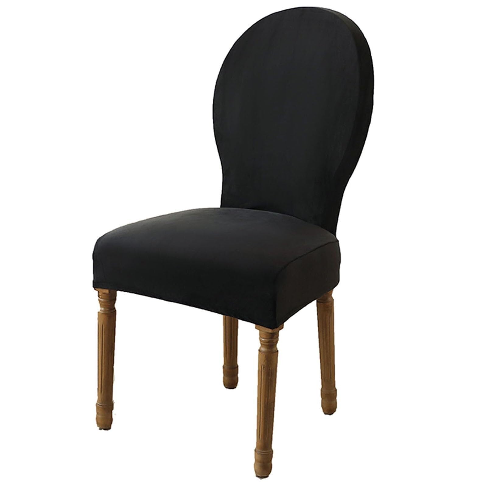 NMVAWIPT Round Back Dining Chair Slipcovers, Velvet French Country Style With Elastic Bottom, Stretch Pet-Friendly Covers(1#,4 PCS)
