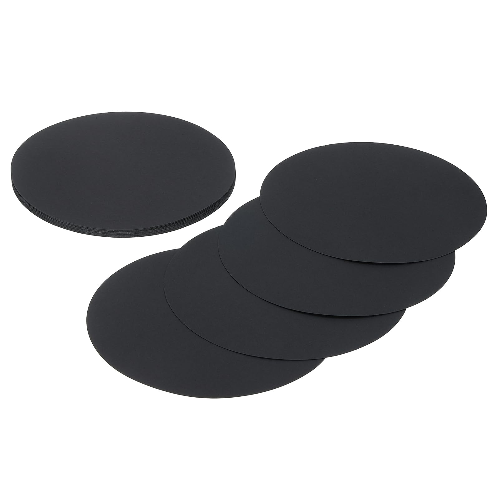 sourcing map 24 Pcs Circle Card Stock, 7.9 Inch Round Cutouts Paper Thick Cardboard Circles for Crafts Paint Supply DIY Projects Bulletin Board Decor, Black โ image 1