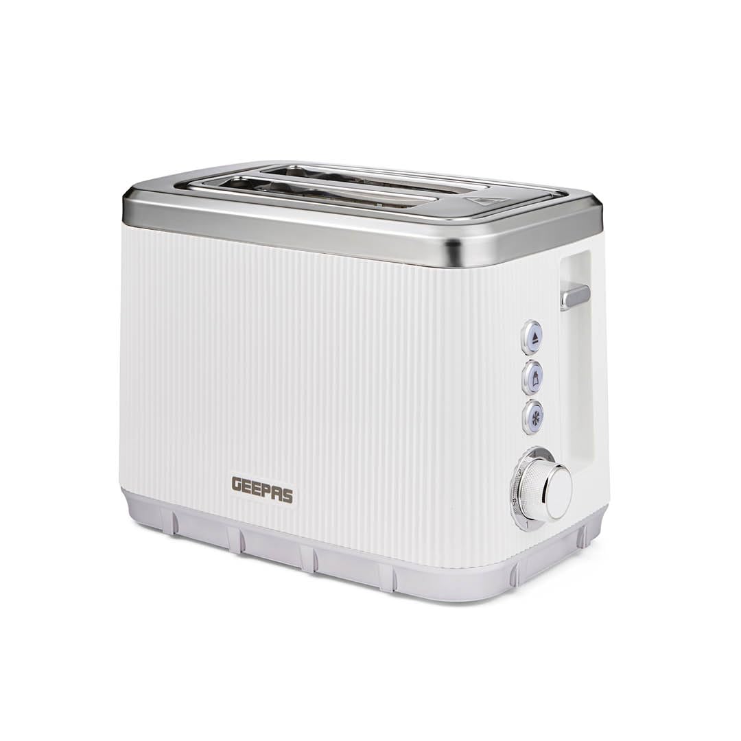 B&Q -  Arcus 2 Slice Toaster 7 Browning Levels Cancel Defrost ReheatWhite