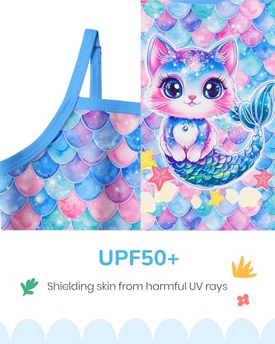 Image of LQSZ Girls Rash Guard Sets Long Sleeves Swimsuit 3 Pieces Tankini Bathing Suit Swimwear for Girls 3-12 Years