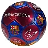 Diseño de paneles cosidos. Balón de fútbol oficial firmado con el escudo del FC Barcelona (tamaño 5), international-soccer-leagues, color Signature, tamaño 5