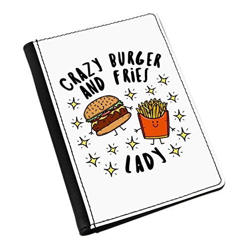 Étui passeport femme au motif original de hamburger frites et étoiles scintillantes