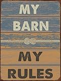 Destiny'S My Barn My Rules Metal Sign, Stable, Rustic Decor, Cowboy, Ranch Aluminum Decorative Signs