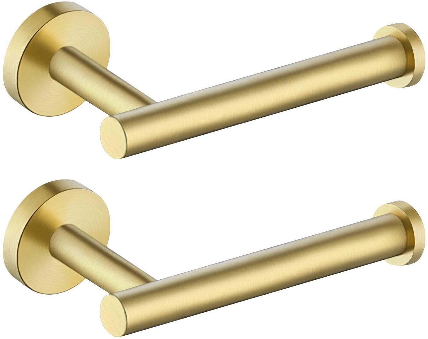 MIXDE Toilet Paper Holder for Bathroom 2 Pack Tissue Holder Dispenser SUS304 Stainless Steel RUSTPROOF Toilet Roll Holder Wall Mount Brushed Gold