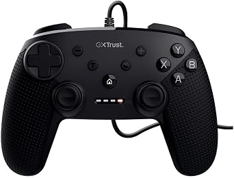 Trust Gaming GXT 541 Muta Wired PC Controller, 75% Recycled Materials, 3m Cable, 15 Buttons, Vibration Feedback, Joystick USB Gamepad with Extra D-pad Covers for Computer, Laptop, Windows 10 / 11