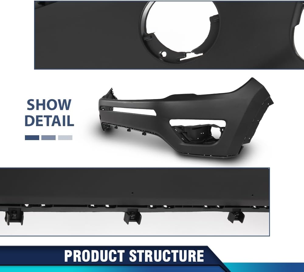 PIT66 Front Upper Bumper Cover Fascia Compatible with Jeep Compass 2017-2021, Fit for Models Without Upland Appearance Package 68499103AA, 68351154AA, CH1014124 Black