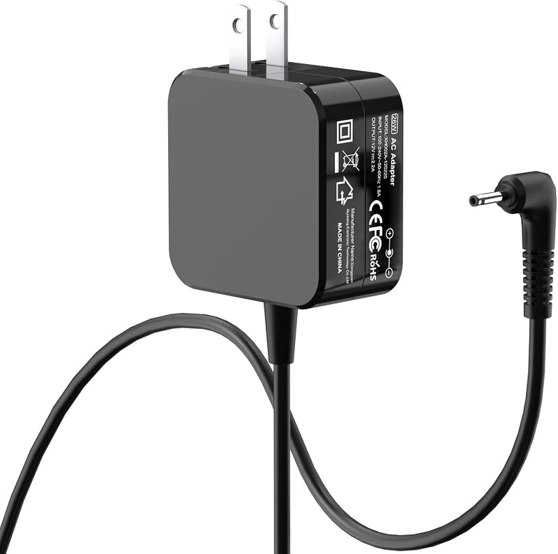 26W Replacement Charger for Samsung Chromebook 3/2, 6ft Cord, 2.5mm Tip | 26W power, 6ft cord, 2.5x0.7mm tip. Compatible with Samsung Chromebook 3 and 2. NOT a USB-C charger. Straight pull only.