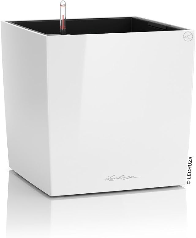 Lechuza-Gefäß mit Bewässerungssystem Cube Premium 50 weiß | 16560