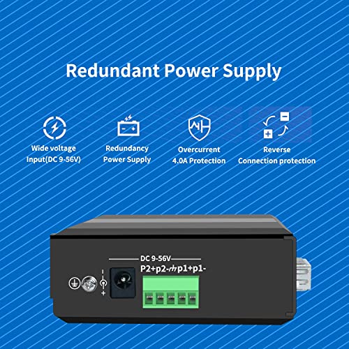 4-Port Hardened Industrial Gigabit 2+ Managed Din-Rail Switch, 4X10/100/1000 Base-Tx +2X1000Base-Fx Sfp 6X, Network Ethernet Gigabit Not With Poe+ Switch #TOP5