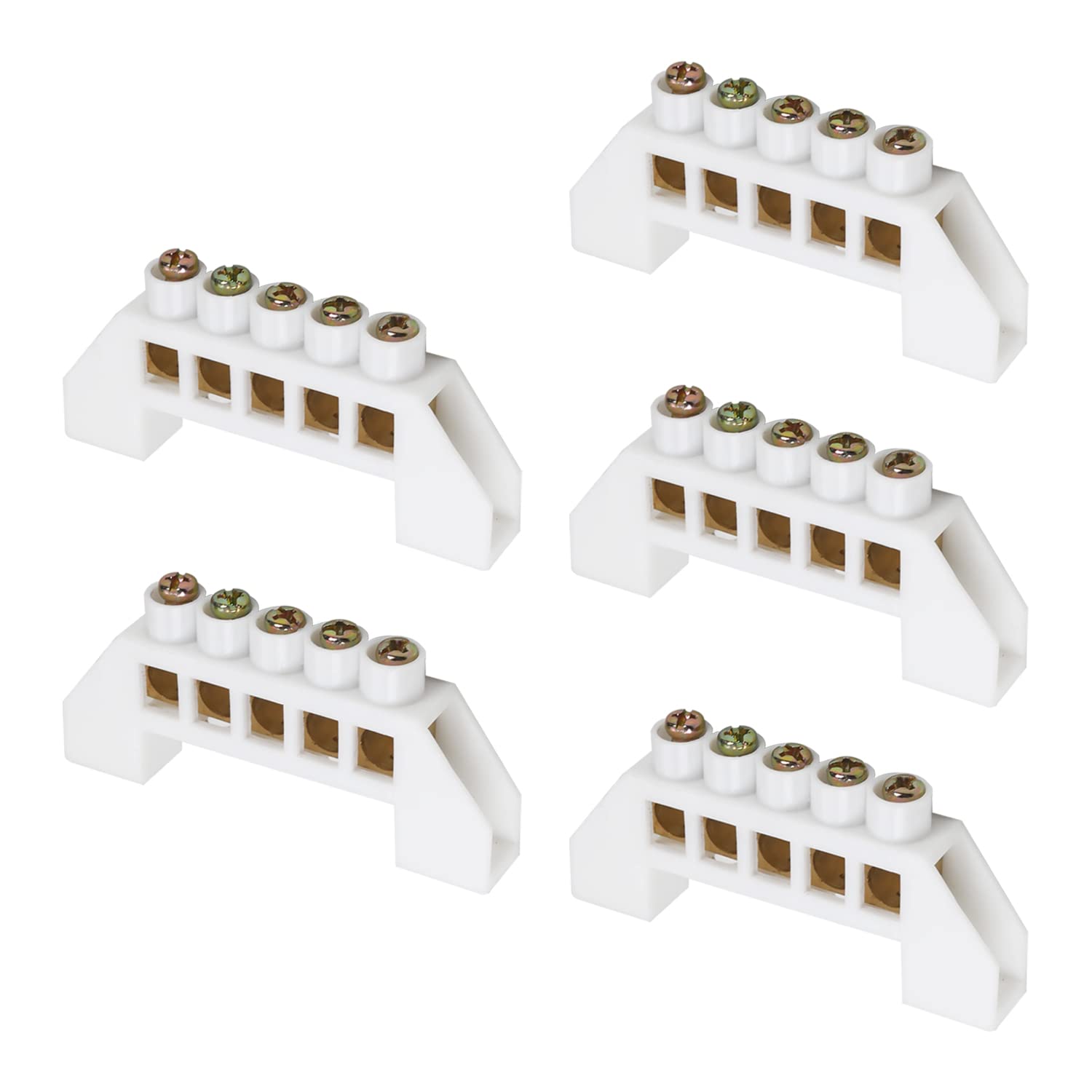 Buy Fielect 7Pcs Terminal Bus Bar 5 Positions Terminal Block Connector