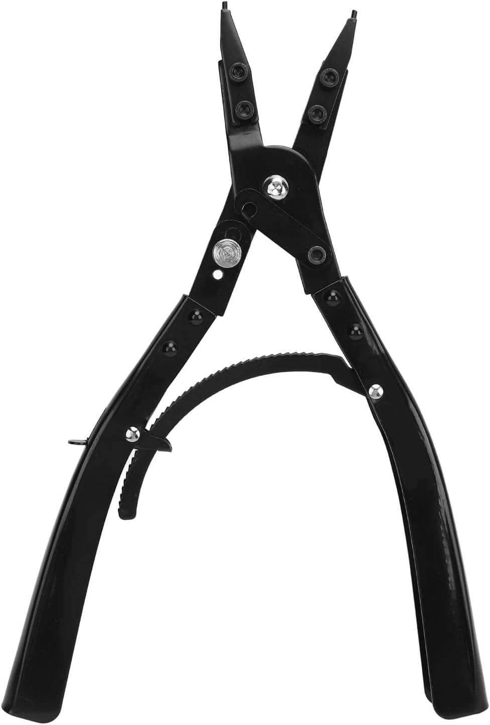Acouto 16in Snap Ring Pliers Set with Metal Straight Circlip Pliers Remove Tool, 180° and 90° Tip Attachments for Vehicle Maintenance, Suitable for Auto Repair DIY Equipment Maintenance