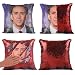 Xiaowli Mermaid Pillow Cover, Nicolas Cage Pillow Case Magic Reversible Sequin Pillow Cover Decorative Throw Cushion Case(D Nicolas Cage#1- Red Sequins)