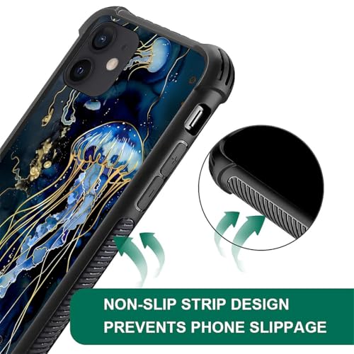 Coque iPhone 11 méduse bleu foncé en polycarbonate rigide - 6