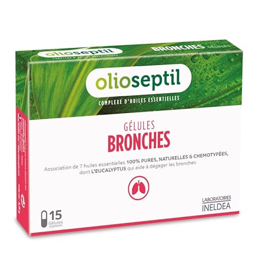 OLIOSEPTIL® - Bronches - Complexe d'Huiles Essentielles Pures et Chémotypées en Gélules Végétales L-Vcaps® - Dès 15 Ans - Aide à Dégager les Bronches et Assainir les Voies Respiratoires - 15 Gélules Cover