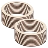 JEWEDECO de de Madera Natural Anillos Artesanales 20 Piezas Acabado Liso y Pulido para Manualidades para Pintura y Joyería